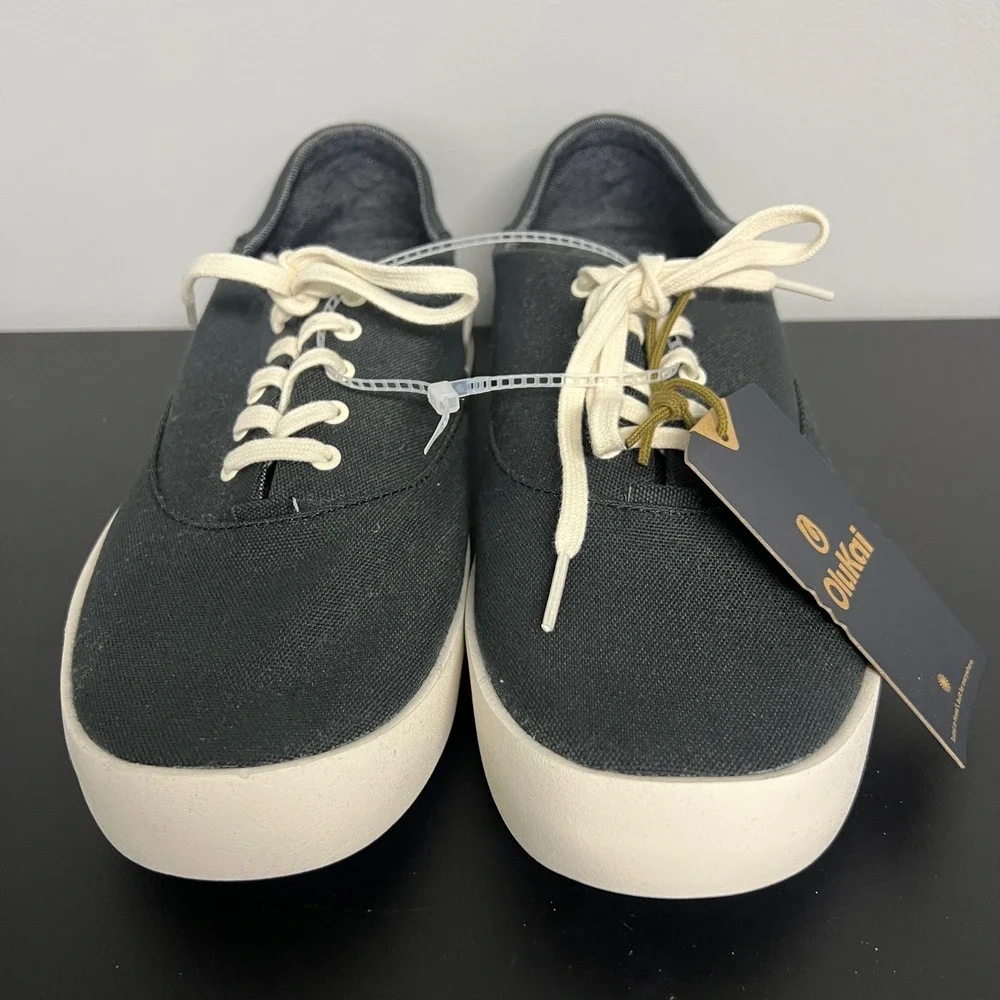 OluKai Tradewind Men 9.5 Lava Rock Grey Canvas Low Top Sneakers 10533-LRLR NEW